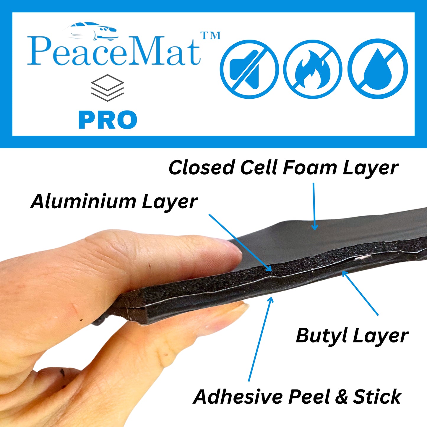8mm PeaceMAT™ PRO 2-in-1 Sound Deadening and Insulation Mat