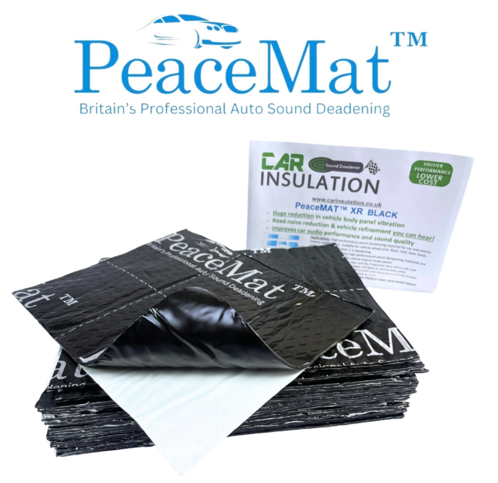2mm PeaceMAT XR Car, Van Sound Deadening Butyl Adhesive Sheets, Black Mats