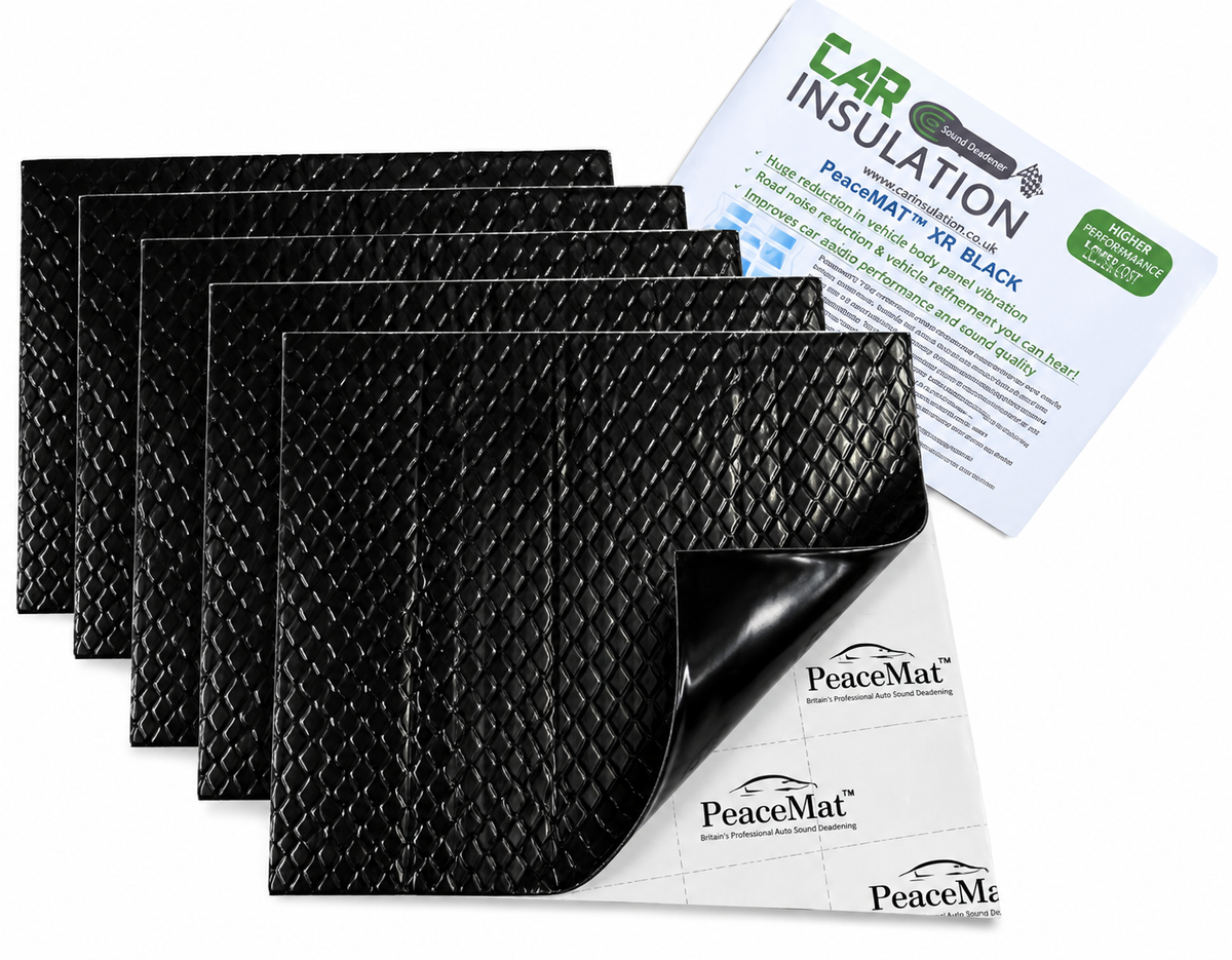 2mm Car Sound Deadening Mat - Black Butyl Soundproofing Sheets for Doors, Floor & Van (PeaceMAT XR)