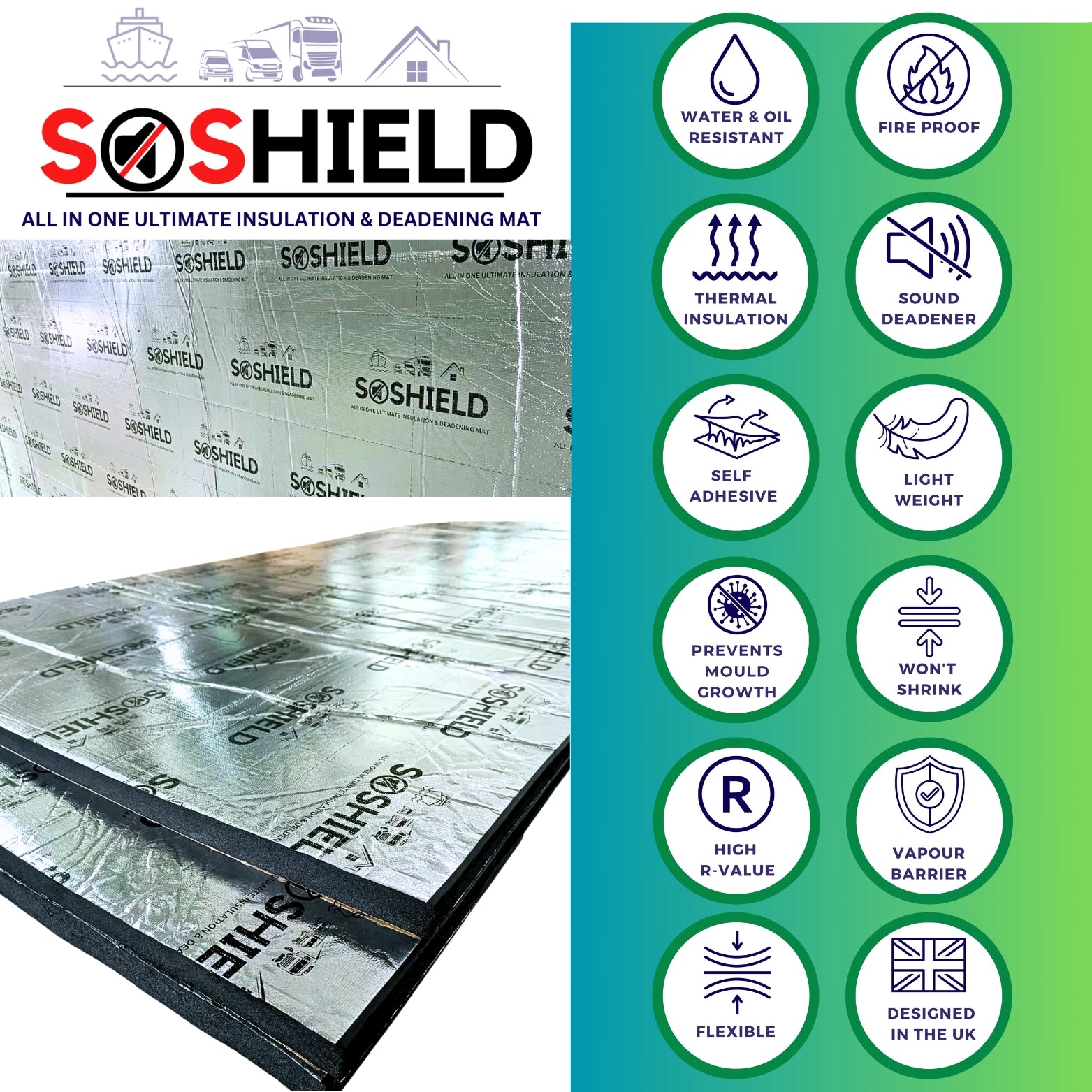 SOShield 30mm All in One Insulation and Sound Deadening Mat - Car Insulation UK